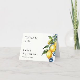 Citroen Citrus Positano Italiaanse bruiloft Bedankkaart