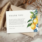Citroen Citrus Positano Italiaanse bruiloft Bedankkaart