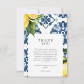 Citroen Citrus Positano Italiaanse bruiloft Bedankkaart (Voorkant)