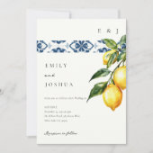 Citroen Citrus Positano Italiaanse bruiloft Kaart (Voorkant)