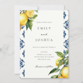 Citroen Citrus Positano Italiaanse bruiloft Kaart (Voorkant)