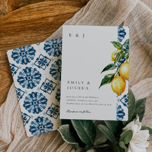 Citroen Citrus Positano Italiaanse bruiloft Kaart