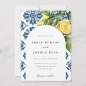 Citroen Citrus Positano Italiaanse bruiloft Kaart (Voorkant)