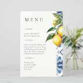 Citroen Citrus Positano Italiaanse bruiloft Menu (Staand voorkant)