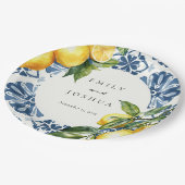 Citroen Citrus Positano Italiaanse bruiloft Papieren Bordje (Gekanteld)