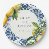 Citroen Citrus Positano Italiaanse bruiloft Papieren Bordje (Voorkant)