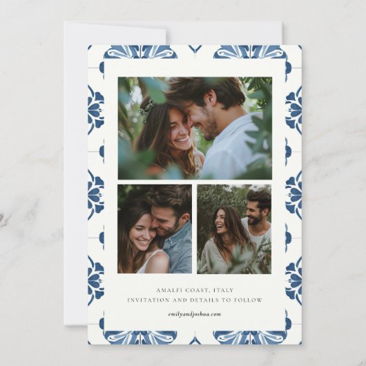 Citroen Citrus Positano Italiaanse bruiloft Save The Date (Achterkant)