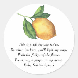 Citroen citrus - Prayer Candle Label