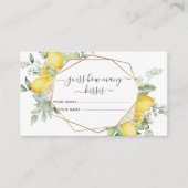 Citroen Citrus raden hoeveel kisses bruids spel Informatiekaartje (Voorkant)