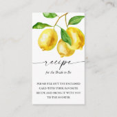 Citroen Citrus recept voor de bruid Informatiekaartje (Voorkant)