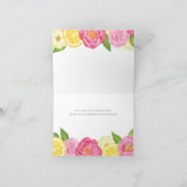 Citroen Citrus Roze Bloemen Baby shower Bedankt (Binnen)