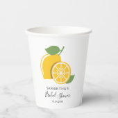 Citroen Citrus Script Handlettering Bruidsdouche Papieren Bekers (Voorkant)