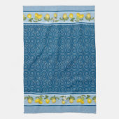 Citroen Citrus Trellis Franse Boerderij Marine Theedoek (Verticaal)