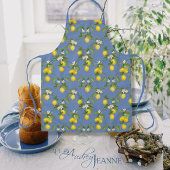 Citroen Citrus Trellis Franse land boerderij blauw Schort