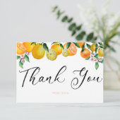 Citroen | Citrus | Trouwkaarten met bedankje Bedankkaart (Staand voorkant)