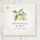 Citroen Citrus Tuin Huwelijk Elegant Bedankjes Labels (Voorkant)