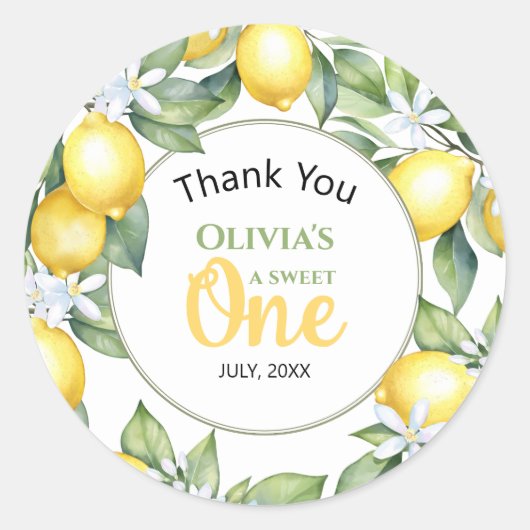 Citroen citrus verjaardag Stickers (Voorkant)