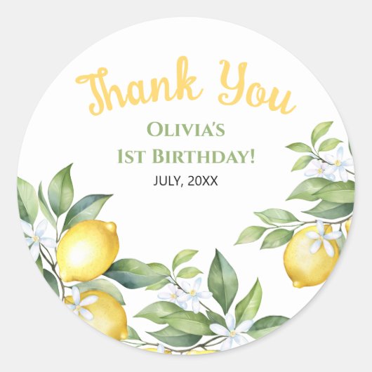 Citroen citrus verjaardag Stickers (Voorkant)