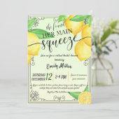 Citroen citrus virtuele bruids douche uitnodiging (Staand voorkant)