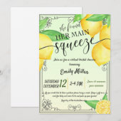 Citroen citrus virtuele bruids douche uitnodiging (Voorkant / Achterkant)