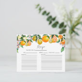 Citroen | Citrus | VRIJGEZELLENFEEST KAART (Staand voorkant)