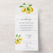 Citroen Citrus Waterverf Bruiloft Maaltijd Keuze All In One Uitnodiging (Binnen)