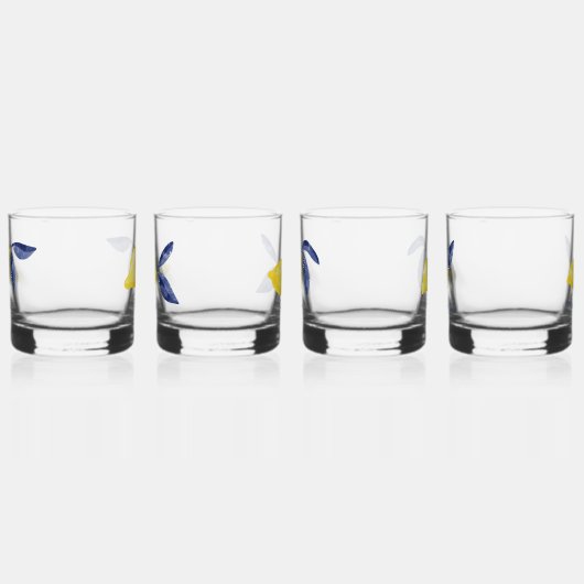 Citroen Citrus Waterverf Gepersonaliseerde Naam Whisky Glas (Links)