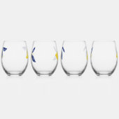 Citroen Citrus Waterverf Gepersonaliseerde Naam Wijnglas Zonder Voet (Links)