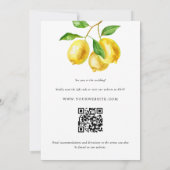 Citroen Citrus Waterverf QR Code Bruiloft Kaart (Achterkant)