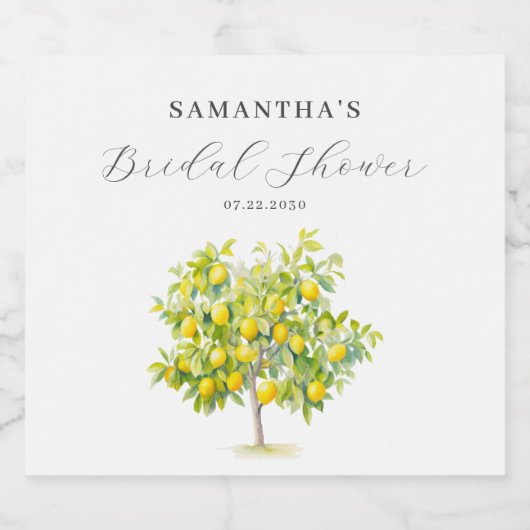 Citroen Citrus Waterverf Vrijgezellenfeest Sparkling Wijnetiket (Enkel label)