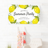 Citroen Citrus White Summer Party Verjaardag Spandoek (Insitu)