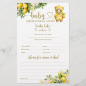 Citroen Citrus Zomer Baby shower Game (Voorkant)