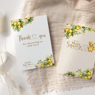 Citroen Citrus Zomer genderneutraal Baby shower Bedankkaart