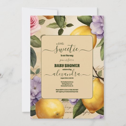 Citroen Citrus Zomer genderneutraal Baby shower Kaart (Voorkant)