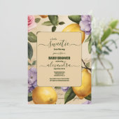 Citroen Citrus Zomer genderneutraal Baby shower Kaart (Staand voorkant)