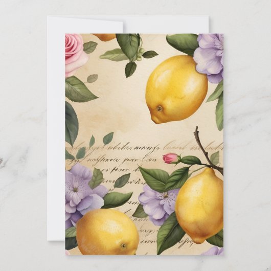 Citroen Citrus Zomer genderneutraal Baby shower Kaart (Achterkant)