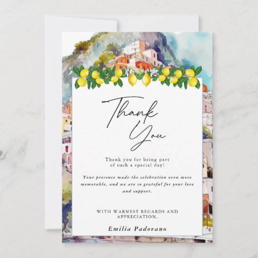 Citroen Citrus Zomer Italiaans Vrijgezellenfeest Bedankkaart (Voorkant)