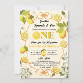 Citroen Citrus Zomer Lemonade 1e Verjaardagsfeest Kaart (Voorkant)