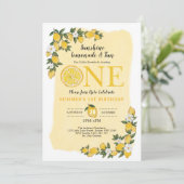 Citroen Citrus Zomer Lemonade 1e Verjaardagsfeest Kaart (Staand voorkant)