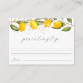 Citroen Citrus Zomer Ouderschap Tip Baby shower Informatiekaartje (Voorkant)