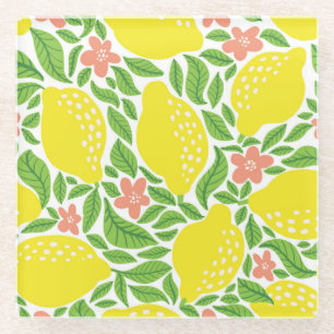 Citroen Citrus Zomer  Patroon Glazen Onderzetter