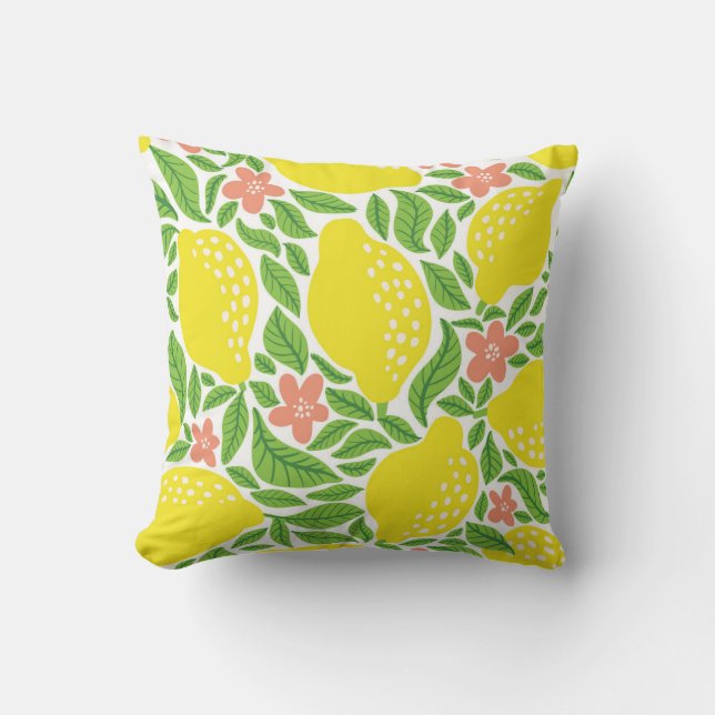 Citroen Citrus Zomer  Patroon Kussen (Voorkant)