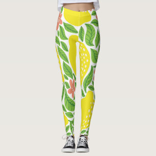 Citroen Citrus Zomer Patroon Leggings