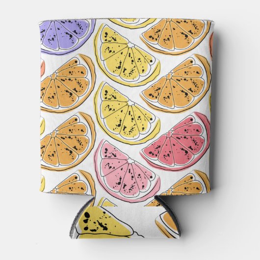 citroen Citrus Zomer Textuur Blikjeskoeler (Voorkant)