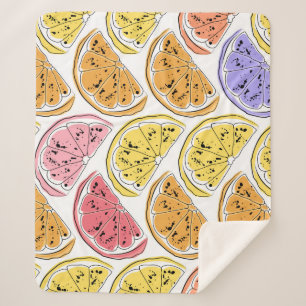  citroen Citrus Zomer Textuur Sherpa Deken