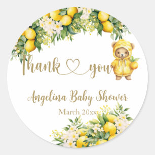 Citroen Citrus Zomer welkom Baby shower Ronde Sticker