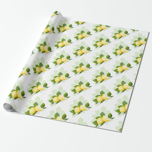 Citroen Citrusvruchten Botanisch Cadeaupapier (Uitgerold)