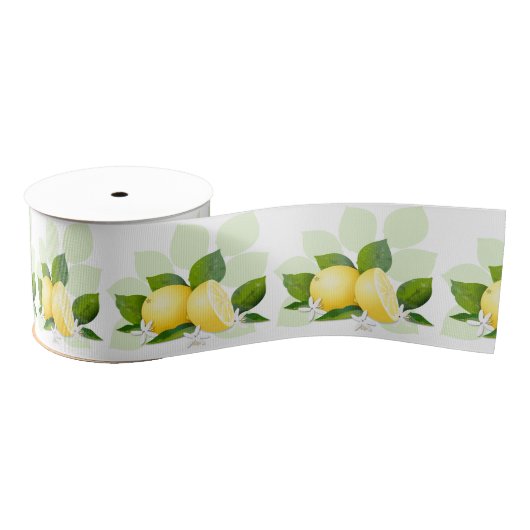 Citroen Citrusvruchten Botanisch Grosgrain Lint (Spoel)