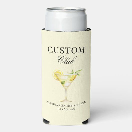 Citroen Cocktail Luxe Social Club Custom Seltzer Blikjeskoeler (Seltzer Voorkant)