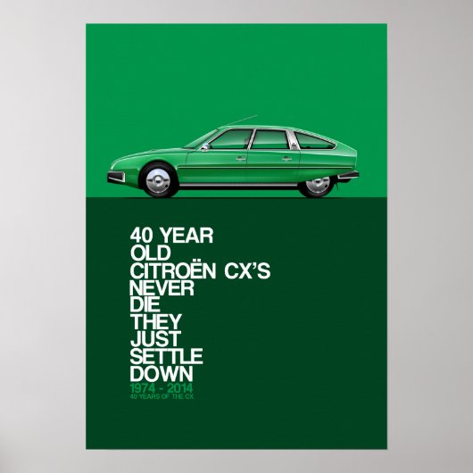 Citroen CX Poster ter gelegenheid van de 40e verja (Voorkant)